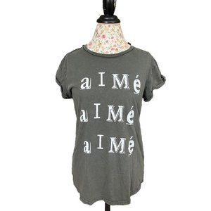 Eleven loves French Tshirt gray Aime size women’s medium nwt